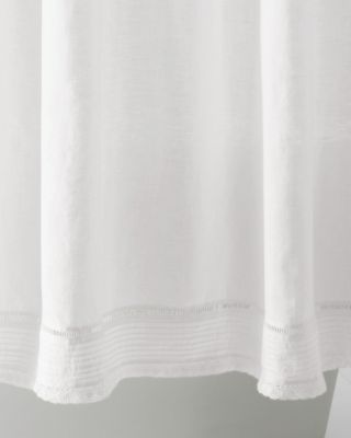 Embellished-Trim Relaxed-Linen Crochet Shower Curtain | Garnet Hill