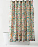 Tabitha Floral Relaxed-Linen Shower Curtain