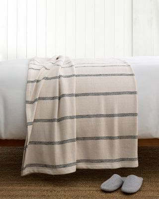 Classic Stripe Organic-Cotton Woven Blanket or Throw | Garnet Hill