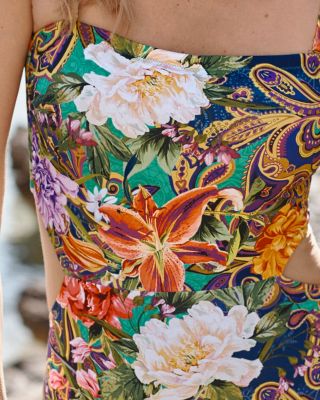 Johnny&#39;s - ぱぴこ Johnny Was Peacock and Paisley Heart Back-Tie One-Piece