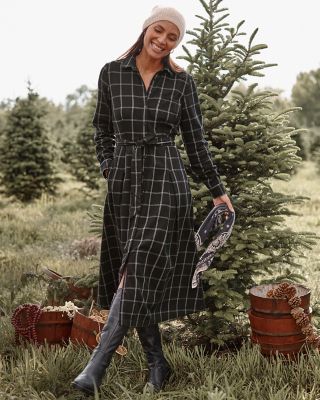 Organic Cotton Flannel Midi Dress Garnet Hill