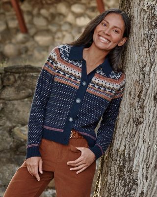 Recycled Cashmere Fair Isle Cardigan Garnet Hill