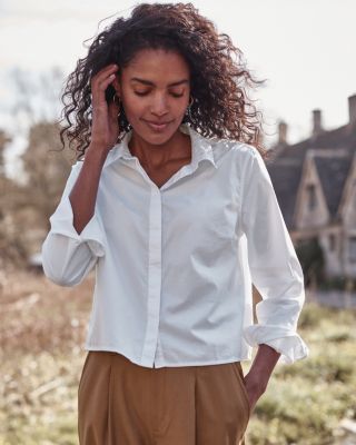 white christmas dresses Supima Non-Iron Cotton Solid Color Straight Collar Dress Shirt - White main image 1