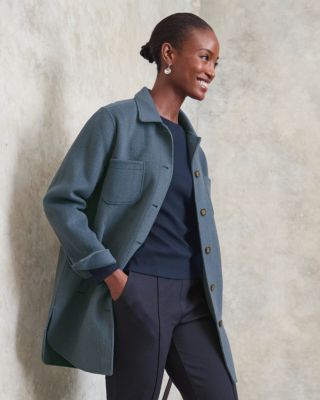 Long Wool-Blend Shacket | Garnet Hill