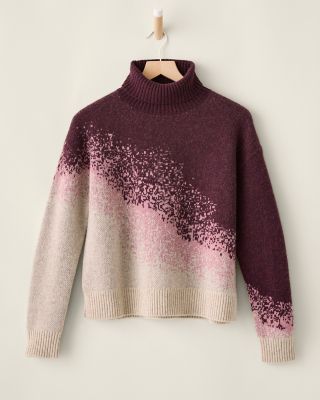 Washable-Cashmere Jacquard Turtleneck | Garnet Hill