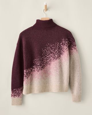 Washable-Cashmere Jacquard Turtleneck | Garnet Hill