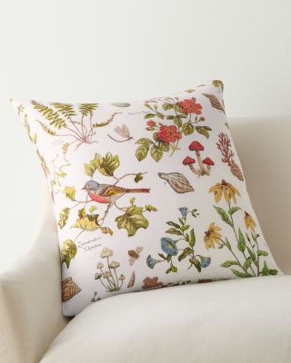 Botanical Garden Linen Lumbar Pillow Cover