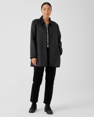 EILEEN FISHER Classic-Collar Quilted Coat | Garnet Hill