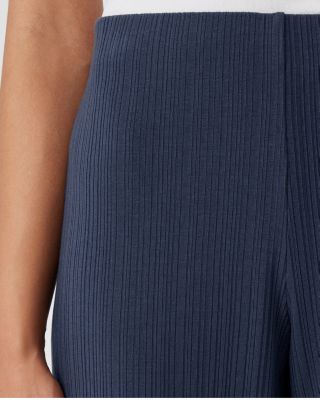 EILEEN FISHER Rib-Knit Wide-Leg Ankle Pants | Garnet Hill
