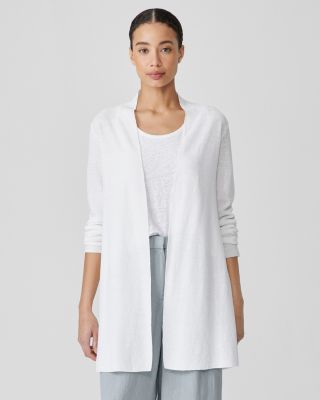 EILEEN FISHER Organic-Linen & Organic-Cotton Long Cardigan