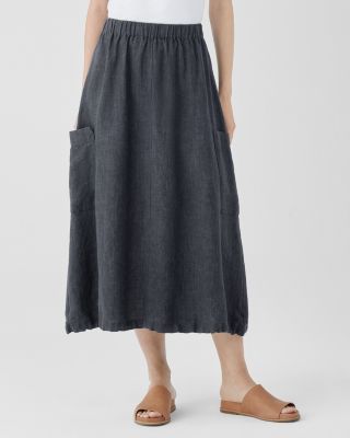 パンツ SIIILON Innocent skirt combi pants EILEEN FISHER Washed Organic-Linen Délavé Cargo Skirt | Garnet Hill