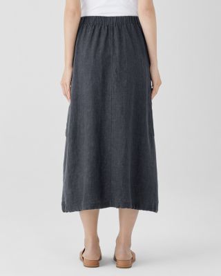 EILEEN FISHER Washed Organic-Linen Délavé Cargo Skirt | Garnet Hill