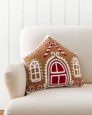 Gingerbread House Embroidered Pillow Garnet Hill