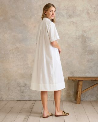 EILEEN FISHER Washed Organic-Cotton Poplin Dress | Garnet Hill