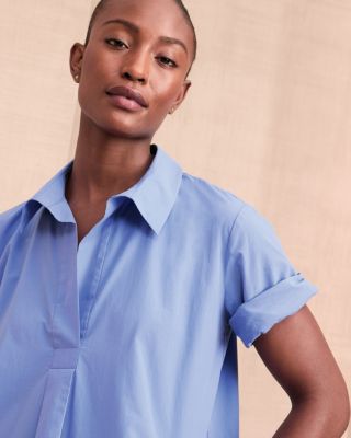 is cotton poplin good for dresses Cotton Poplin Puff-Sleeve Maxi Dress