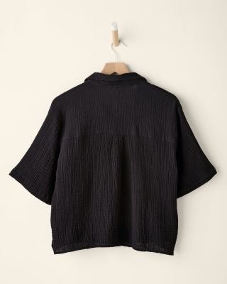 EILEEN FISHER Organic-Cotton Gauze Classic Collar Shirt