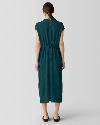 EILEEN FISHER Woven Plisse Funnel-Neck Dress | Garnet Hill