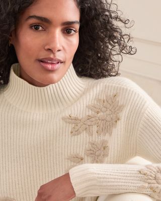 Cashmere Embellished Sweater | Garnet Hill