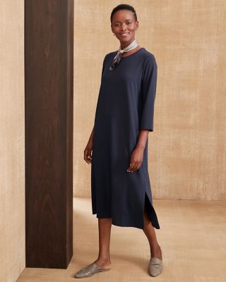 EILEEN FISHER Stretch TENCEL Jersey Midi Dress Garnet Hill