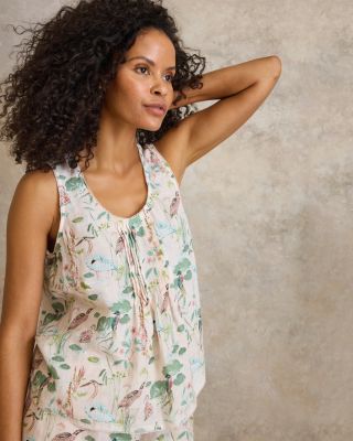 Washed-Linen Pintuck Tank | Garnet Hill