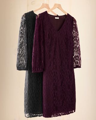 V-Neck Lace Dress | Garnet Hill