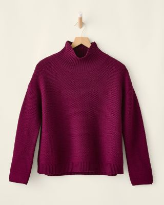 EILEEN FISHER Merino Texture-Stitch Turtleneck | Garnet Hill