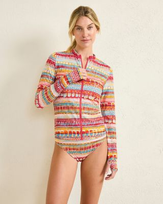 High Tide Long-Sleeve Zip-Up Rashguard | Garnet Hill