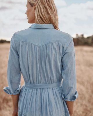 Charlotte Organic-Cotton Voile Shirtdress | Garnet Hill