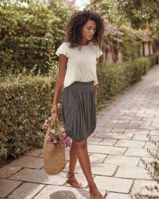 Hazel Organic-Cotton & TENCEL™ Ruffle Tee | Garnet Hill