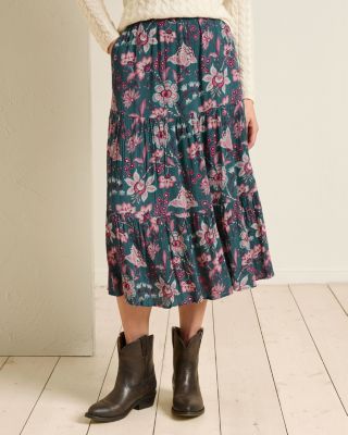 【値下げ中】SIIILON grandma tiered skirt Willow Crêpe Tiered Skirt | Garnet Hill