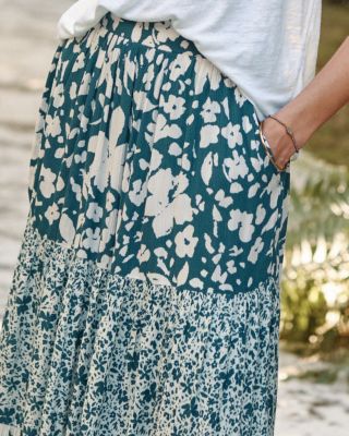 Willow Crêpe Tiered Skirt | Garnet Hill