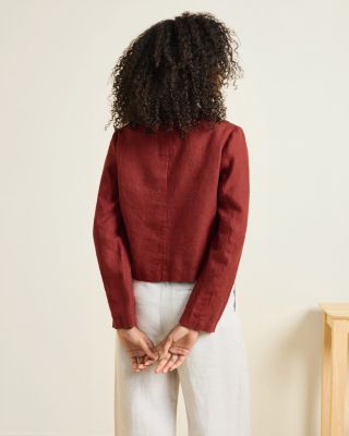 Cropped Linen Blazer | Garnet Hill