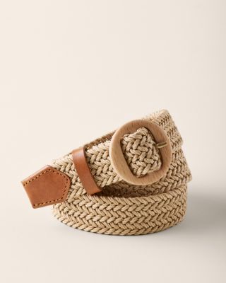Garnet Hill Brown Woven Leather Belt Elia Woven Belt | Garnet Hill main image 3