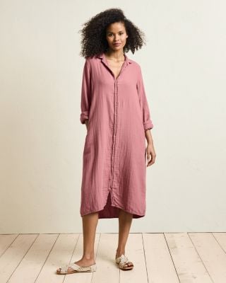 garnet hill organic cotton embroidered gauze tunic dress Garnet Hill Organic Cotton Gauze Tunic Dress Gray Boho Tassel V-Neck Medium  NWT