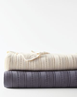 Pointelle Knit Cotton Blanket and Throw