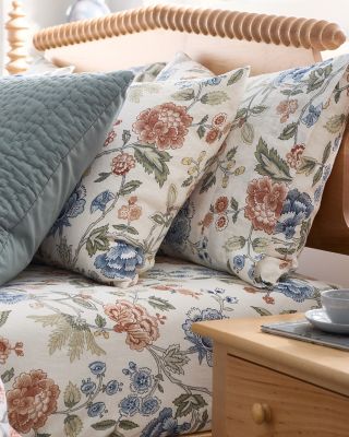 Margaux Floral Relaxed-Linen Sheet Set | Garnet Hill