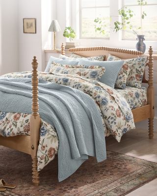 Margaux Floral Relaxed-Linen Duvet Cover | Garnet Hill