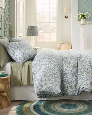Madeline Floral Relaxed Organic-Cotton Sateen Duvet Cover - King