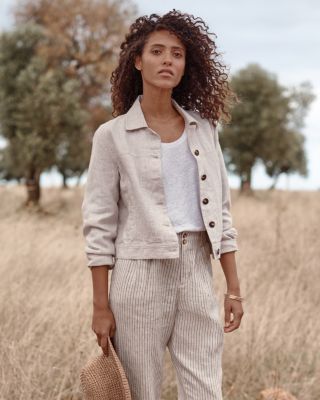 Amateras Oriental Linen Jacket リネンジャケット oriental linen jacket / 亜麻(beige) – AMATERASJAPAN