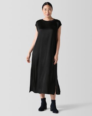 Eileen Fisher high quality Lightweight Jersey Bateau Neck Shift Dress