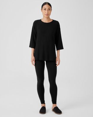 EILEEN FISHER Stretch-Jersey High-Waisted Leggings | Garnet Hill