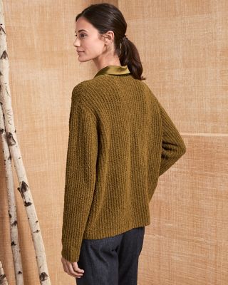 EILEEN FISHER Organic-Cotton Fluff V-Neck Sweater | Garnet Hill