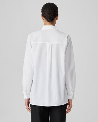 EILEEN FISHER Washed-Organic-Cotton Poplin Shirt | Garnet Hill