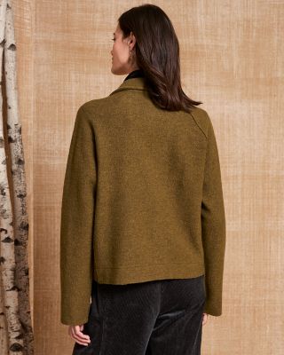 EILEEN FISHER Lightweight Boiled Wool Zip-Front Jacket | Garnet Hill