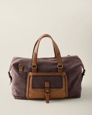 Frye Denver Canvas Weekender Bag Espresso Burnished