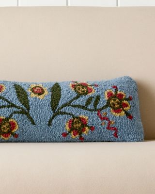Folk Floral Hooked Wool Pillow | Garnet Hill