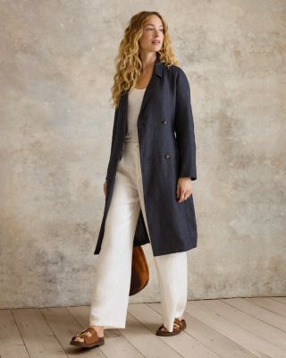 Meridian Linen Trench Coat | Garnet Hill