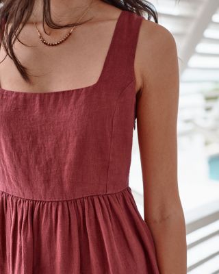 chinese dress ladies Artistic Loose MIDI Linen Dress JL024 – YLISTYLE main image 1
