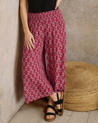 Rhea ECOVERO™ Cropped Wide-Leg Pants | Garnet Hill