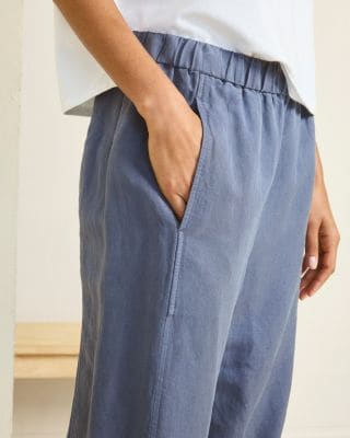 EILEEN FISHER Linen & Silk Ankle-Length Lantern Pants | Garnet Hill